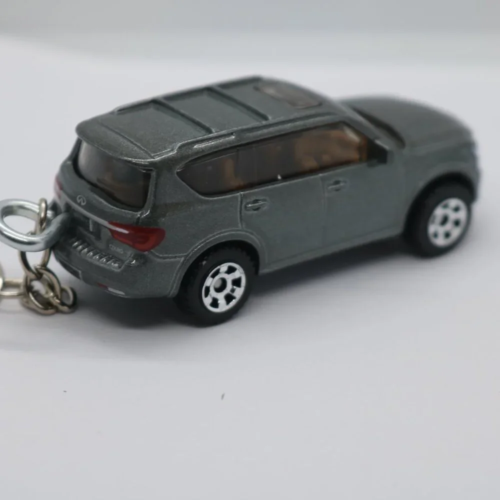 Matchbox QX80 Custom keychain 1:64 scale gray diecast
